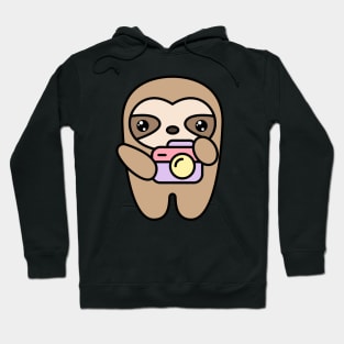 Funny three toed sloth with a camera. Hoodie